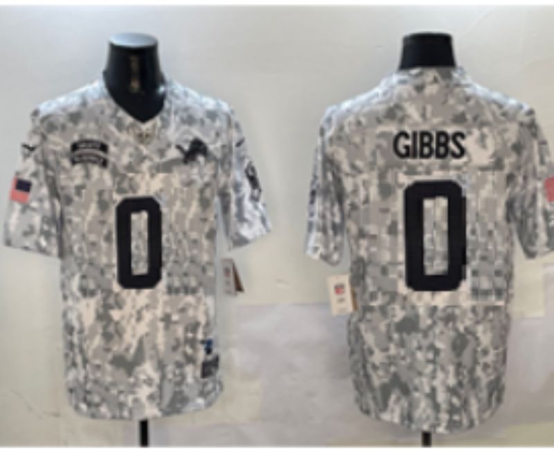 Men 2025 Nike Detroit Lions #0 Gibbs Camo Limited NFL Jersey 0011
